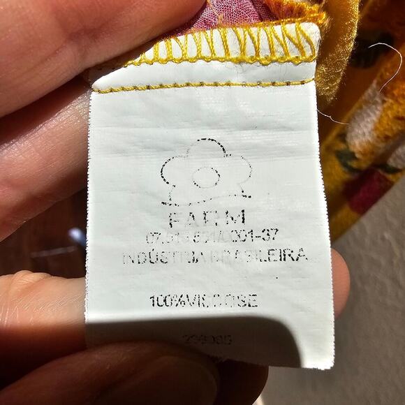 FARM Rio XL Floral Blouse Women Boho Tropical Festival Cottagecore Statement Top - Picture 11 of 12